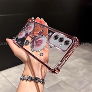 Case for Samsung A15 A16 A26 A25 A35 A55 4G 5G phone case four corner silicone TPU beautiful flower 