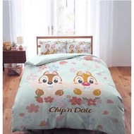 正版授權 迪士尼 CHIP DALE 奇奇蒂蒂 櫻花季款 標準雙人床包 雙人床包組 雙人床包 床包 寢具