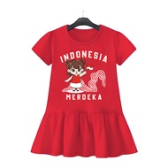 INDONESIA MERDEKA Daster Dress for Girls 3-12 Years Old, Cool Material