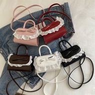 DK353 mini handbag with PU leather and bow lace, cute Korean lady style, multi-colored crossbody bag