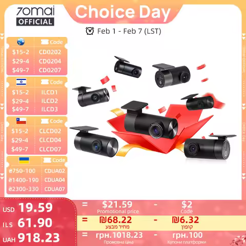 70mai Rear Cam RC06 RC11 RC12 RC14 RC22 Interior FC02 for 70mai 4K A810 A800SE 70mai A510 A200 A500S