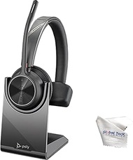 Poly Voyager 4310 UC Wireless Bluetooth Mono Headset (USB-A) with Charge Stand - GTW Bundle for Deskphone, PC/Mac, Works with Zoom, RingCentral, 8x8, Vonage, Microfiber Included