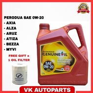 READY STOCK 🇲🇾 Perodua engine oil 0w-20 Fully Synthetic (4L) + Perodua Oil Filter bezza / axia / myv