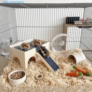 SEPTEMBER Small Animal Hideout, Double-Layer Breathable Wooden Hamster House, Hamster Cage Decor Bit