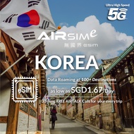 AIRSIMe Global Travel Prepaid eSIM - Korea