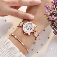 LAMUSENJ Kitty Wrist Watch, Cartoon Clock KT Cat Quartz Watch, Personalized Anime Electronic Kawaii 