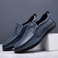 2022ผู้ชายรองเท้าหนังแท้38-44ลื่นยาง Outsole Loafers นุ่มชายชรารองเท้าหนังลำลอง008♢L1016