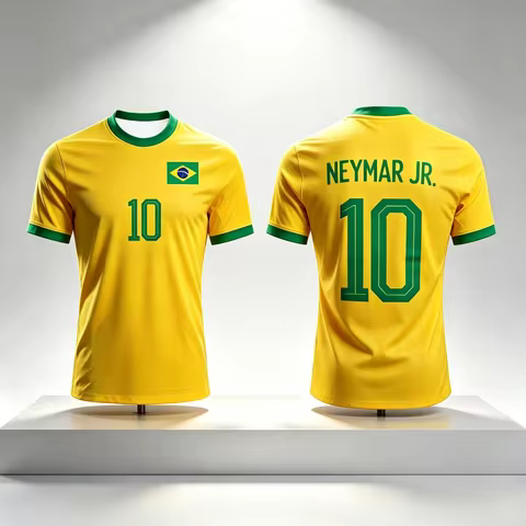 Neymar 3D Printed Football Jersey, Fashionable, Sporty, lightweight, Quick-Drying, and Breathable fo
