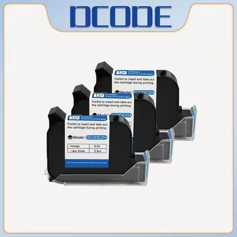 DCODE254 Original 25.4mm Handheld Thermal Inkjet Printer Fast Dry Solvent Ink Cartridge Unencrypted 