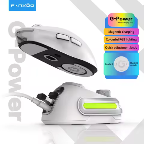 Fanxoo G-Power Mouse Wireless Charging Dock for Logitech G502 G502X Plus GPW G903 with RGB light com