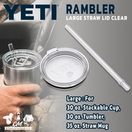 YETI RAMBLER LARGE STRAW LID CLEAR (26 30 35 OZ) Glass With