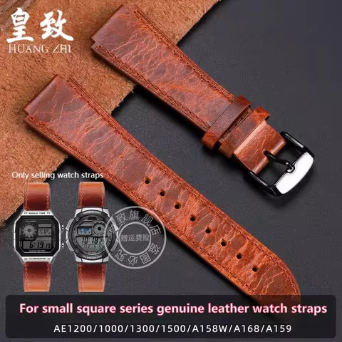Cow Leather Strap For Casio G-Shock AE-1200WH AE-1300/1000 A159 A159 A158W A168 / F91w AE1200 Men Re