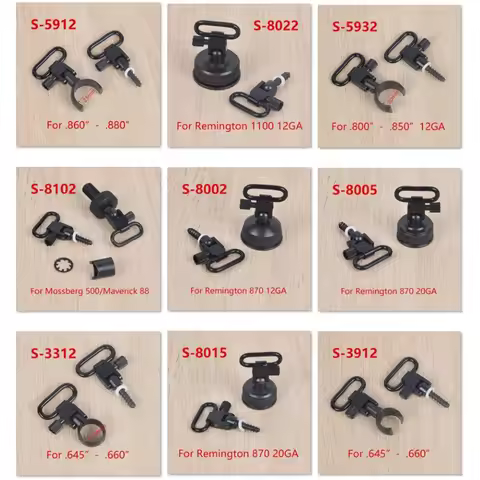 20GA 12GA Tactical QD Rifle Sling Swivels Mount Adapters Attachment Clips Hunting Metal Quick Detach