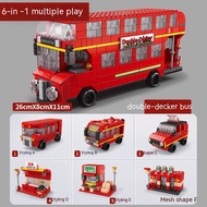 Children Educational Assembly Small Particle Building Blocks BRT Double-Decker Bus Bus Model Toy Car Holiday Gift