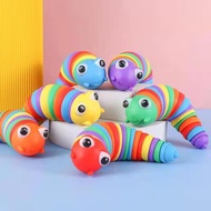Rainbow Finger Slug Light Caterpillar Children's Toy Fidget Slug Caterpillar Toy/