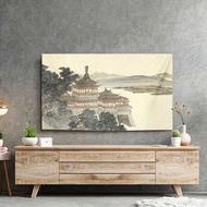 Chinese Style Ink Painting TV Cover Dust Cover Cover Cover TV Cover 55inch 75 TV Cloth TV Cover Cover Towel