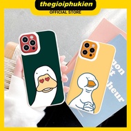 IPhone case - iPhone case with square edge and funny duck camera border for iphone 6 to 16promax - n