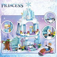 Compatible with Lego Girl Frozen Series Puzzle Assembly Princess Elsa Villa Castle House Building Bl