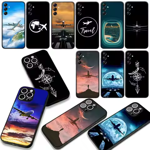 for Samsung Galaxy A07 A13 A12 A14 A23 A50 A51 A52 A53 A70 A71 A72 A21S Note 20 9 8 10 Case Airplane