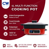 Cadware Pioneer 4L Multifunction Cooking Pot | Patented Vermicelli Pan | Steamboat Pot | Grill & Fry