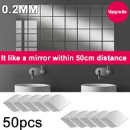 thickness-50Pcs 15x15cm Mirror Tiles Wall Sticker Square Self Adhesive Stick On DIY Home Decoration