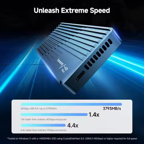 US Local Stock Best Choice 40Gbps M.2 NVMe SSD Enclosure with Fan
