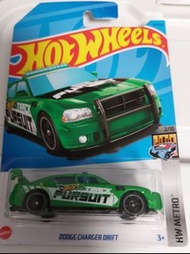 【Dodge charger】[另有黑色，藍色，白色版本可供選擇]全新風火輪綠色道奇"charger drift"經典合金模型玩具跑車 hotwheels green color dodge char