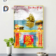 Bean decor Painting with calendar CNY 2025, Calendar CNY as a gift, 3D mirror painting with calendar