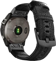 Abanen Quick Easy Fit Watch Band for Fenix 7X / Fenix 6X / Fenix 5X, Woven Durable Nylon Military Sport Wristband Strap for Garmin Fenix 5X Plus,Fenix 6X Pro/Sapphire,Enduro,Tactix Delta