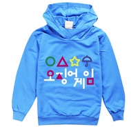 Squid Game Boys Girls Hoodie Text Printed Cotton Long Sleeve Fashion Hooded Sweater 8748 Kids Clothing Leisure Sweatshirt