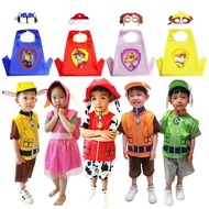 Children Baby Clothes Paw Patrol Costume Cape Cosplay Chase Marshall Skye Rubble Rocky Zuma Cloak School Bag Set For Kids Boys Girls Birthday Party Clothes