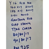 Y15/Y16 Pnp Set Racing Boy 160/185/17 Black Lidi Gold,Hub gantang Chrome RCB with tyre corsa