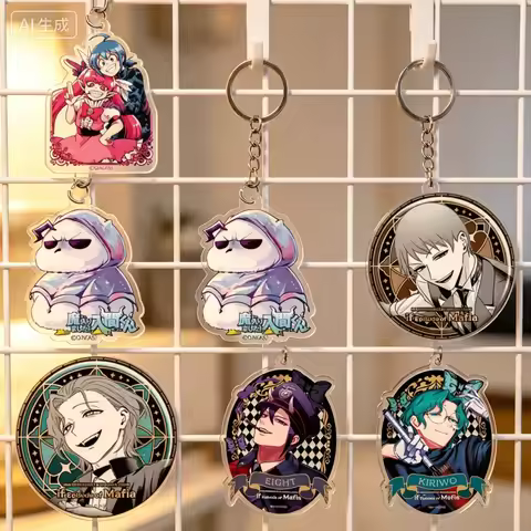 Anime Welcome to Demon School! Iruma-kun Ifrit Jin Eight Acrylic Pendant Keychains Bag Decorations G