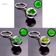✿ Luminescent 4 Clover Leaf Keychain Best Friend  Keychain Charm Girl Gift Idea