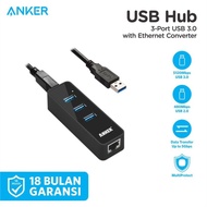 Anker USB HUB 3-Port USB 3.0 with Ethernet Converter - A7522