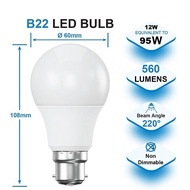 12W HIGH QUALITY LED BULB B22