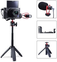 RX100 VII Vlog Kit,Video Microphone+Extension Tripod+L Bracket Mic Mount Kit for Sony RX100 I II III