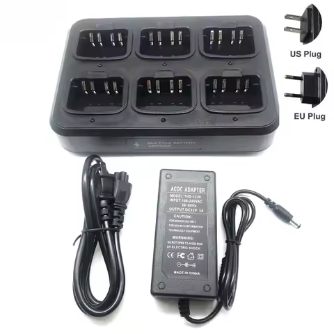 Multifunction Six-Way Desktop Rapid Charger For Motorola XIR P8268 DP4400 DP4800 DP4801 DEP550 DEP57
