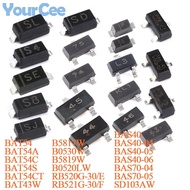 50pcs B5819W SL B0530W SE B5817W SJ B0520LW SD BAT43W S8 SD103AW S4 SOD-123 SMD Schottky Diode BAS40