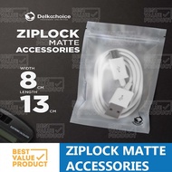 (PACK) LAYBAG plastic ziplock MATTE 8x13 accessories clip MATTE 8 x 13 cm
