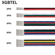 2/3/4/5pin Electrical Wire 22 AWG 5m LED Extension Cable For RGB RGBWW CCT WS2812 LED Modules Strip 