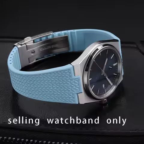 Convex mouth Fluororubber Watch Strap for Tissot PRX Strap Fluororubber Soft 26 * 12mm Male Super Pl
