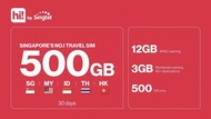 (機場自取) 新加坡 馬來西亞 Singtel 500GB 30日上網卡，500通話分鐘，可於香港使用