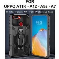 Case Belt OPPO F9 / F9 Pro / A5S / A7 2018 / A11K / A12 Soft Case Robot Cristal Belt Clip Stand Cove