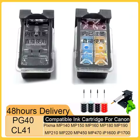PG40 CL41 Compatible Ink Cartridge for Canon PG 40 41 PG-40 CL-41 IP1600 IP1200 IP1900 MP140 MP150 M
