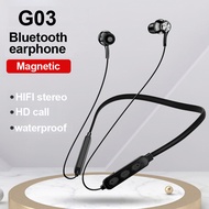 Wireless Bluetooth 5.0 Earphones Earbuds With Microphone G03 Stereo Waterproof Sports Magnetic Headphone Neckband In-Ear Headset