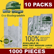 [1 Bundle - 1000 pieces] OXO- BIODEGRADABLE PLASTIC SANDO BAG [MINI TINY MEDIUM LARGE] White Biobag 