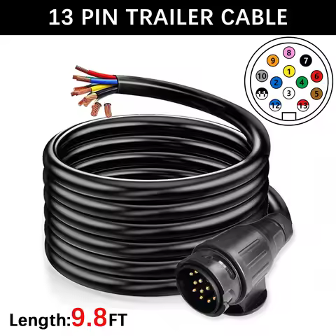 13 Pin Plug Pre-Wired for Trailer Caravans 3 Metres Cable Extension Connector