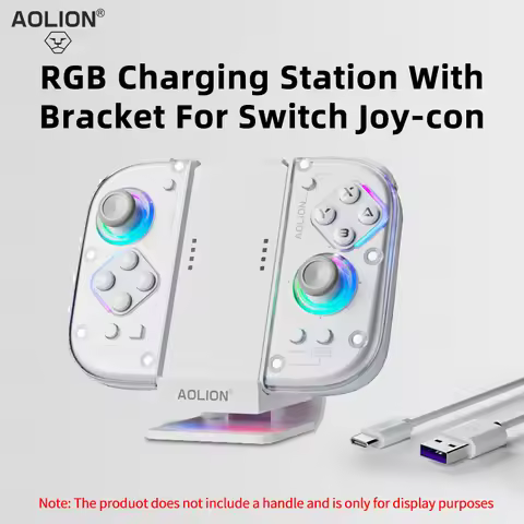 Aolion J20 Charging Grip Bracket With RGB Charging Station For Joycon Handle Game Controller Grip Fo