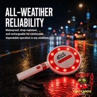 GIOVANNI Handheld Stop Sign, LED Reflective Traffic Sign, Traffic Control Sign Reversible Handheld A